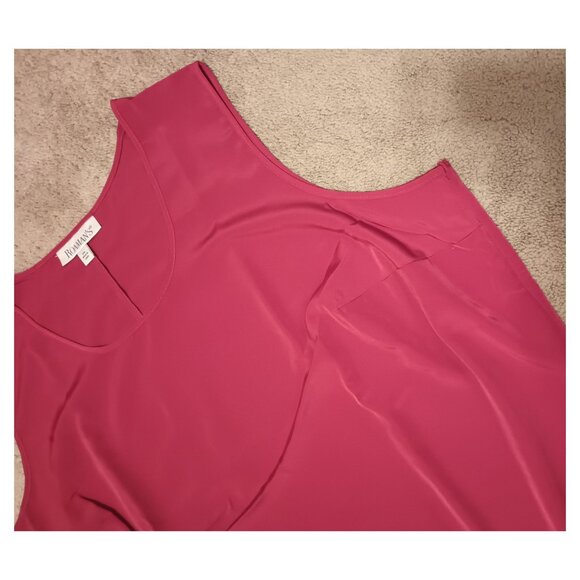 Roamans Dress 30W RED 2 Piece Set Midi Sleeveless Sheath & S/S Jacket/Shirt - Picture 2 of 11